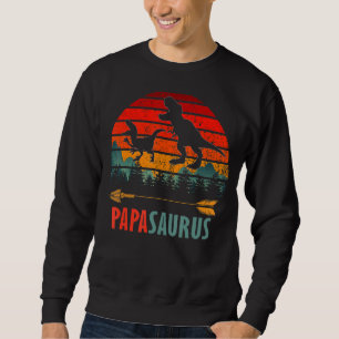 Papasaurus T Rex Dinosaur papa Saurus Familienmatt Sweatshirt