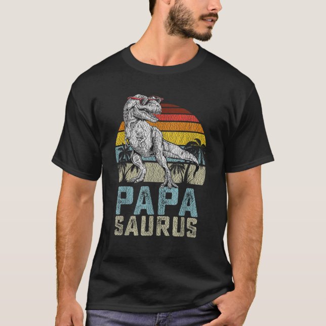Papasaurus T Rex Dinosaur Papa Saurus Familienmatt T-Shirt (Vorderseite)