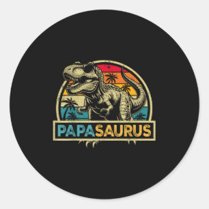 Papasaurus T Rex Dinosaur Papa Saurus Familienüber Runder Aufkleber