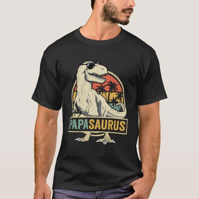 Papasaurus T Rex Dinosaur Papa Saurus Family T-Shirt (Vorderseite)