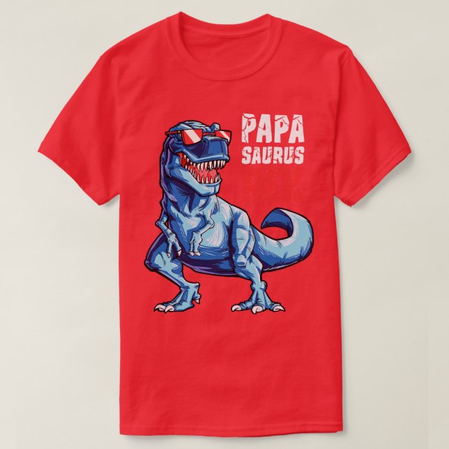 Papasaurus T rex Papa Saurus Dinosaur Men Vater Da T-Shirt (Design vorne)