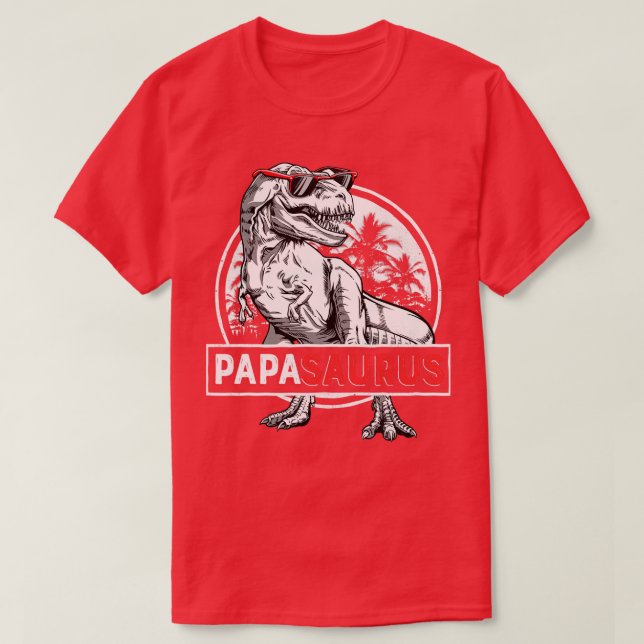 Papasaurus T rex Papa Saurus Dinosaur Men Vater Da T-Shirt (Design vorne)