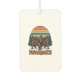 Papasquatch Bigfoot Vintage Sonnenuntergang Vektor Autolufterfrischer
