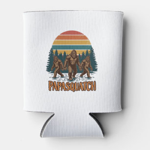 Papasquatch Bigfoot Vintage Sonnenuntergang Vektor Dosenkühler