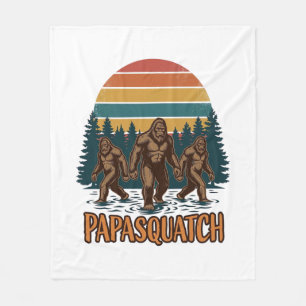 Papasquatch Bigfoot Vintage Sonnenuntergang Vektor Fleecedecke