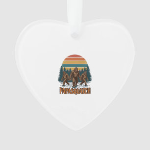 Papasquatch Bigfoot Vintage Sonnenuntergang Vektor Ornament