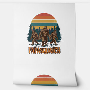 Papasquatch Bigfoot Vintage Sonnenuntergang Vektor Tapete