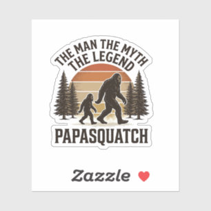 Papasquatch Vintage Bigfoot Dad Shirt Design_1 Aufkleber