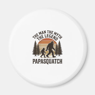 Papasquatch Vintage Bigfoot Dad Shirt Design_1 Magnet