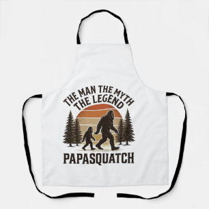 Papasquatch Vintage Bigfoot Dad Shirt Design_1 Schürze