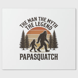 Papasquatch Vintage Bigfoot Papa-Shirt Design_1 Geschenkpapier