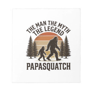 Papasquatch Vintage Bigfoot Papa-Shirt Design_1 Notizblock