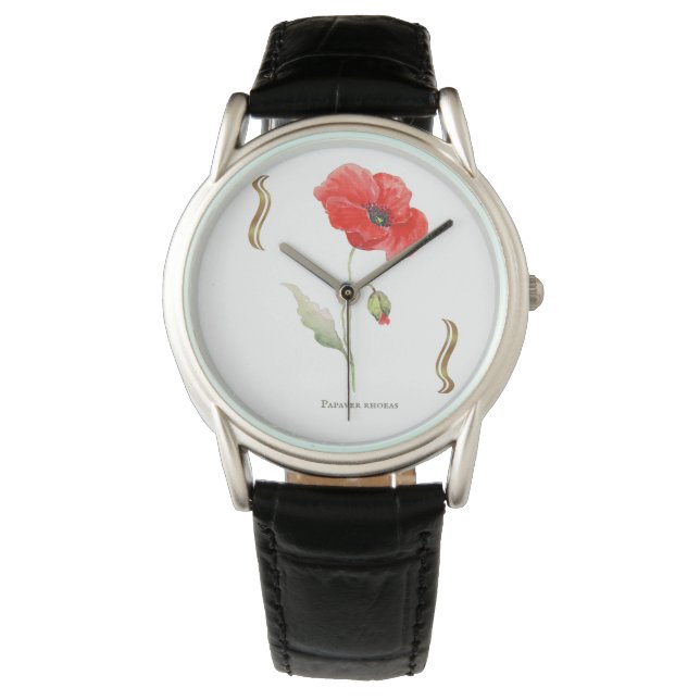 Papaver rhoeas  armbanduhr (Vorderseite)