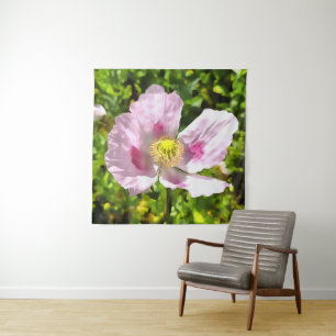 Papaver Somniferum Pink Poppy Art Wandteppich