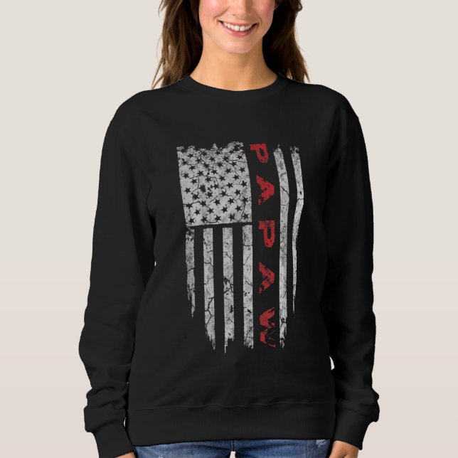 Papaw American Flag Grandpa gibt Geschenke Männer Sweatshirt (Vorderseite)