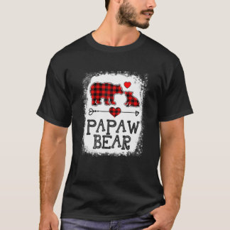 Papaw Bear Christmas Pajama Red Kariert Buffalo Fa T-Shirt