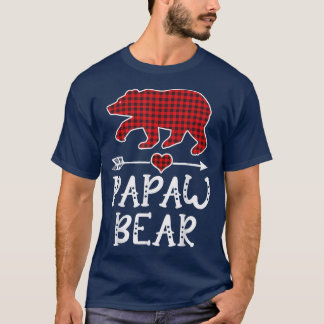 Papaw Bear Funny Pajama Red Kariert1634 T-Shirt