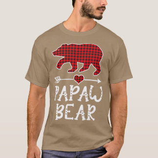 Papaw Bear Funny Pajama Red Plaid Premium 1636 T-Shirt
