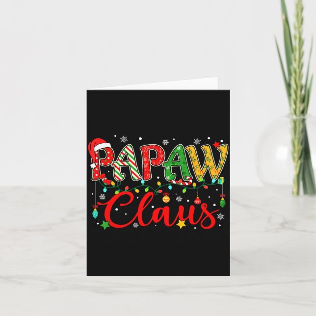Papaw Claus Christmas Lights Pajama Family Matchin Karte (Vorderseite)