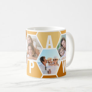 Papaw editierbare 5 Foto 5 Buchstaben Wabenmuster Kaffeetasse