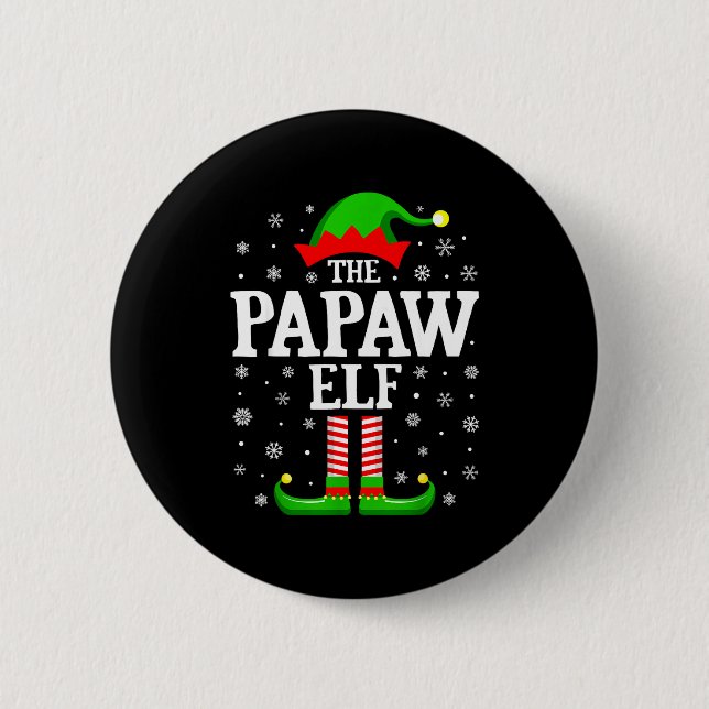Papaw Elf Funny Christmas Family Matching  Button (Vorderseite)