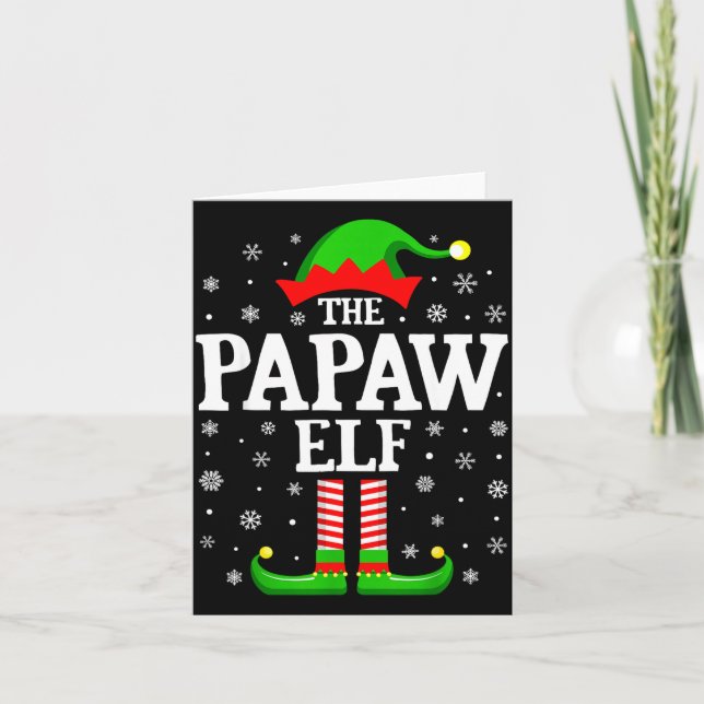 Papaw Elf Funny Christmas Family Matching  Karte (Vorderseite)