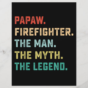 Papaw Firefighter Man Myth Legend Papa Geschenke Flyer