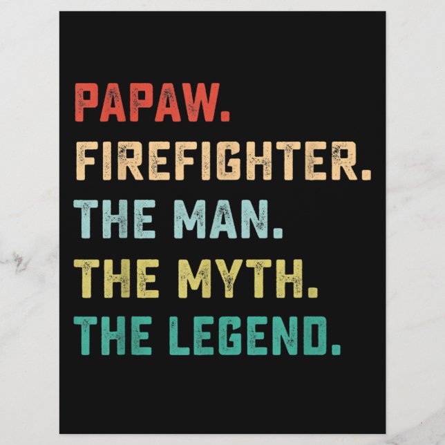 Papaw Firefighter Man Myth Legend Papa Geschenke Flyer (Vorne)