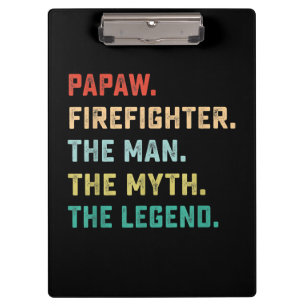 Papaw Firefighter Man Myth Legend Papa Geschenke Klemmbrett