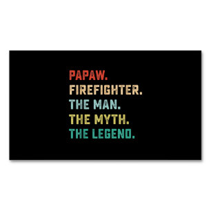 Papaw Firefighter Man Myth Legend Papa Geschenke Magnetische Visitenkarte