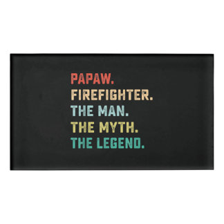 Papaw Firefighter Man Myth Legend Papa Geschenke Namenschild