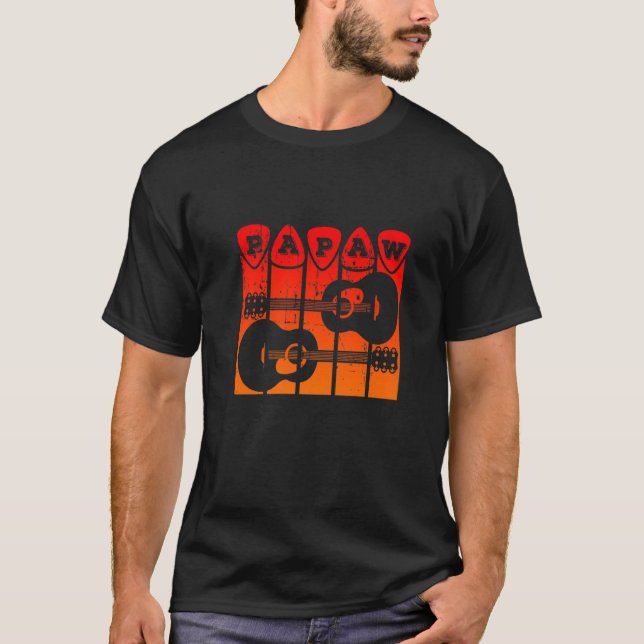 Papaw Guitar Pick Guitar Player Grandpa Retro Guit T-Shirt (Vorderseite)