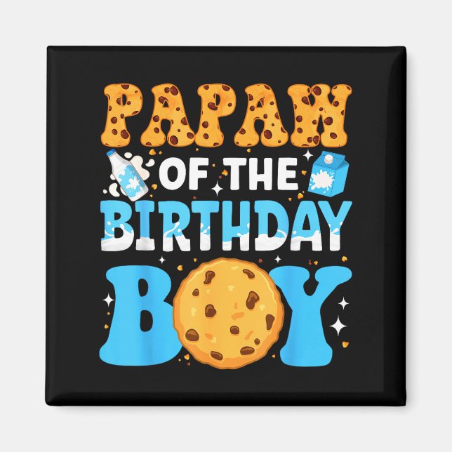 Papaw Of The Birthday Boy Milk And Cookies 1st Bir Magnet (Vorne)