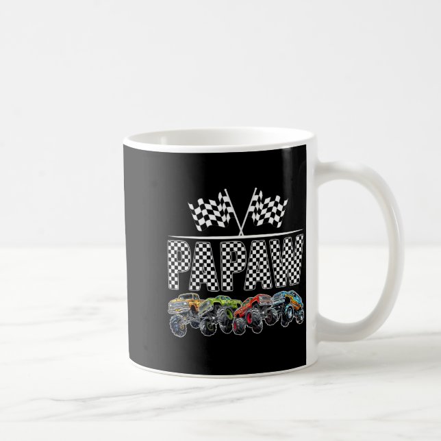 Papaw Retro Monster Truck Family Birthday Matching Kaffeetasse (Rechts)
