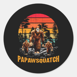Papaw Squatch Funny Bigfoot Vater Sasquatch Yeti R Runder Aufkleber