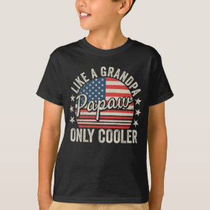 Papaw wie ein Opa Nur Cooler USA Flaggenjunge T-Shirt