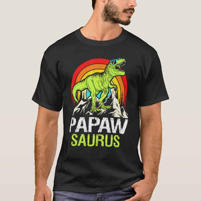 Papawsaurus Dinosaurier Grandpa Papaw Saurus Vater T-Shirt (Vorderseite)