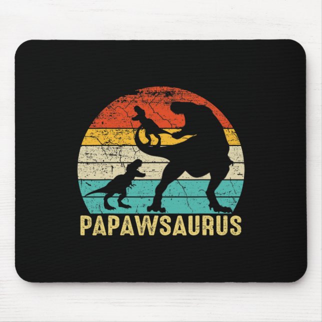Papawsaurus Rex Papaw Dinosaur 2 Kinder Vatertag  Mousepad (Vorne)