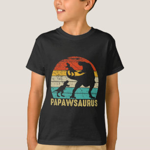 Papawsaurus Rex Papaw Dinosaur 2 Kinder Vatertag  T-Shirt