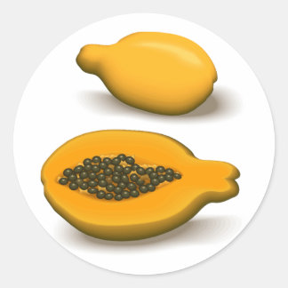 Papaya-Aufkleber Runder Aufkleber