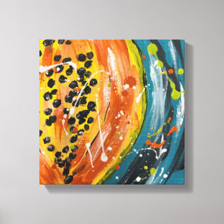 Papaya Bright Fruchtwandkunst Leinwanddruck