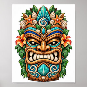 Papaya Crest Tiki Poster