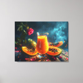PAPAYA Frisch gepresster SAFT -  Leinwanddruck