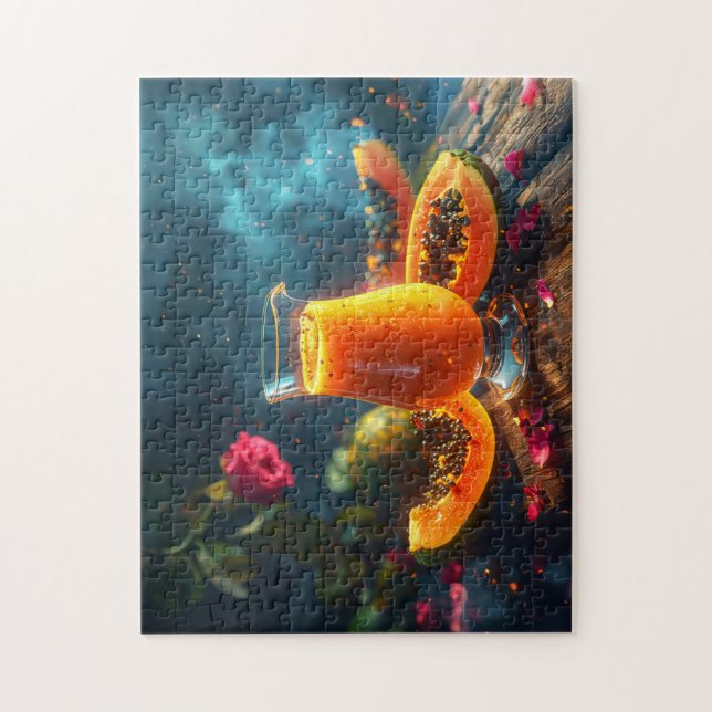 PAPAYA Frisch gepresster SAFT -  Puzzle (Vertikal)