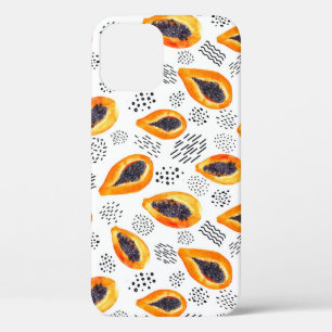 Papaya-Früchte: abstraktes Aquarellmuster. Case-Mate iPhone Hülle