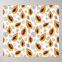 Papaya-Früchte: abstraktes Aquarellmuster.
