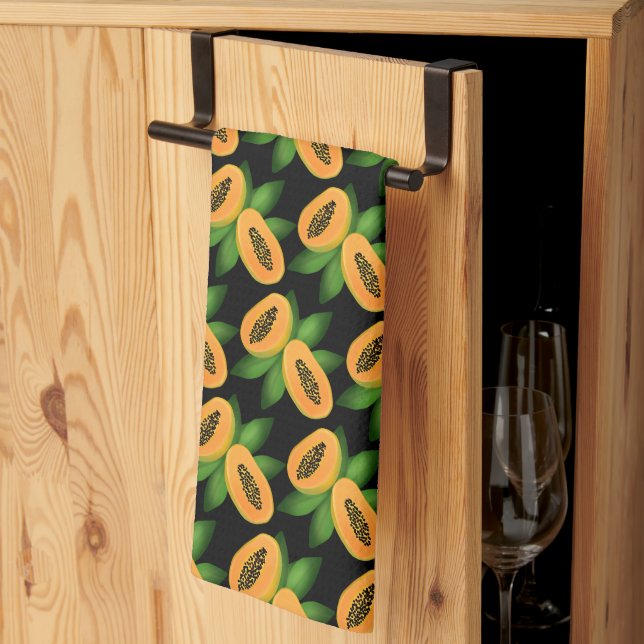 Papaya Fruchtwackelpapier Geschirrtuch (Drittel gefaltet)