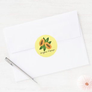 Papaya Fruchtwackelpapier Runder Aufkleber