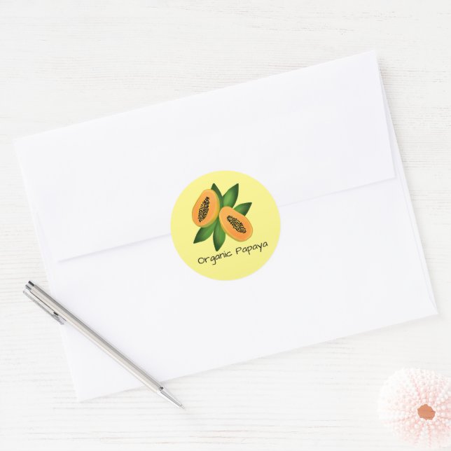 Papaya Fruchtwackelpapier Runder Aufkleber (Umschlag)