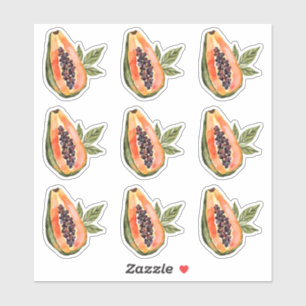 Papaya Fruit Watercolor Aufkleber